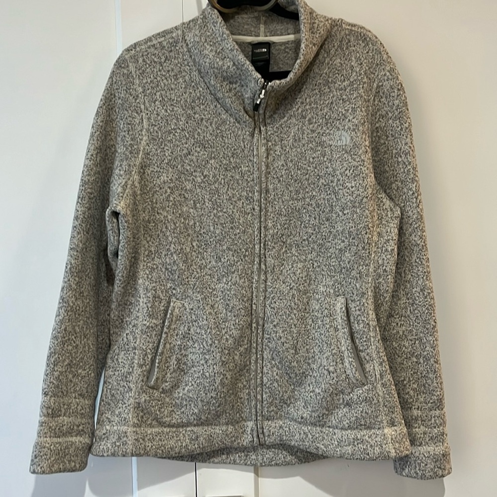 Women’s XL The North Face Gray Fleece Soft Jacket Coat
